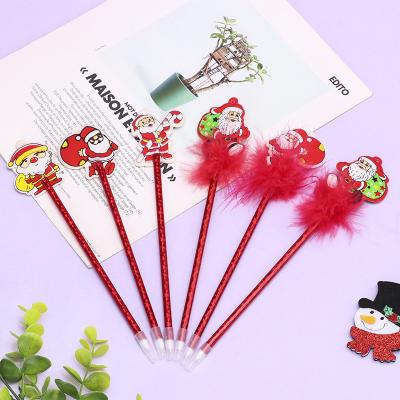 China 100% Eco-friendly Creative Pen Santa Claus Snowman Christmas Gift Ballpoint Pens Christmas Theme Kids Pens for sale