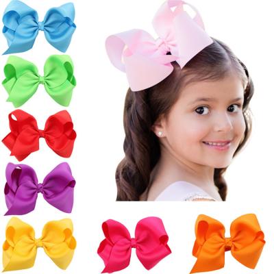 China Ribbon 16 12cm Solid Colors Boutique Kids Hair Clip Hair Bows For Girls for sale