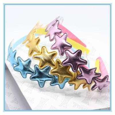 China Colorful Star Shaped Cloth Babies PU Hair Bands , Kids Star Hair Accessories for sale