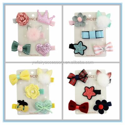 China Latest Fabric Fashion Korean Hair Clips Cute Hair Accessories Set For Babies for sale