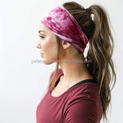 China Wholesale Fabric Girls Dye Sporty Stretchy Turban Headband Yoga Headbands Custom Headbands for sale