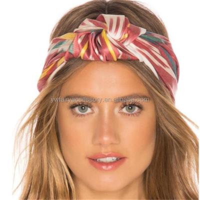 China Fabric Boho Headbands For Women Floral Print Paisley Bandana Knot Elastic Knot Headwraps Turban Headwraps for sale