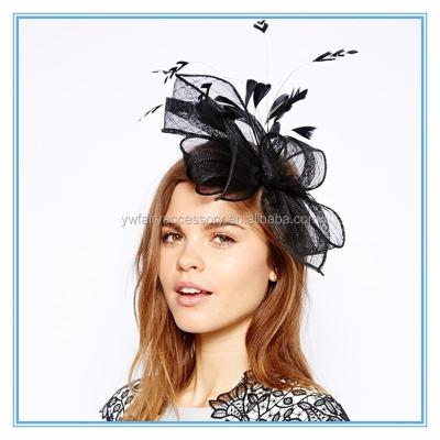 China Elegant Black Feather Hair Feather Fascinator For Lady Decoration Women's Headpieces for sale