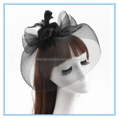 China Simple Picture Fashion Women Party Feather Fascinator Hat Black Fascinator Hat Wholesale for sale