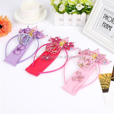 China Accessories set, kids ponytail holders, wholesale fabric babies hair headband for sale