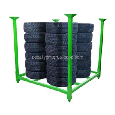 China Customized Size Corrosion Protection Factory Price Steel Tire Pile Up Racks for sale