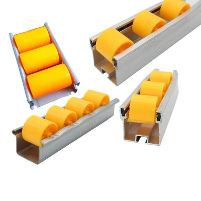 China Factories ; flow conveyor system; conveyor drawer e track roller idler glide seat rails etc. roller track for sale