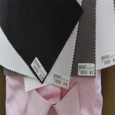 China 100 Cotton Woven Fabric Adhesive Shirt Collar Grounding Woven Interface For Shirts for sale