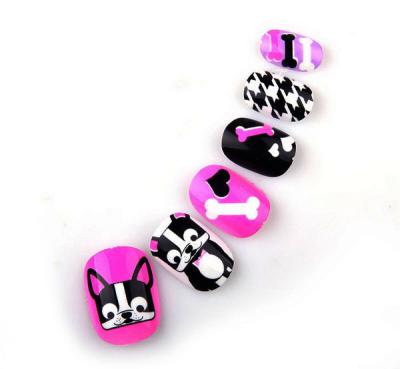 China Easy Apply New Artificial Nails Applied Magic Little Miss Nails Cute Kid Press On Nails for sale