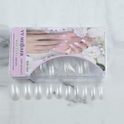 China Meaterial Meijiaer 100pcs Nails Traceless Transparent Coffin Nails Eco-friendly Press On Nails for sale