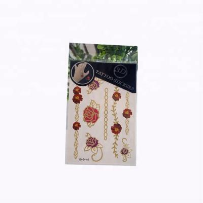 China Temporary 3D Body Gold Tattoo Stickers Painting Flash Tattoos for sale