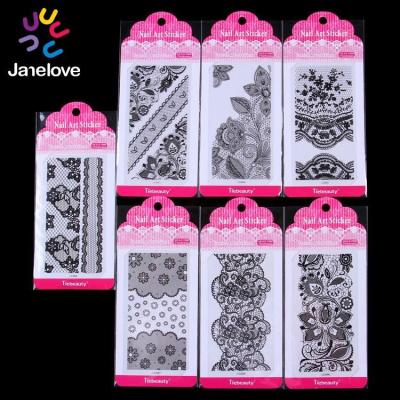 China 2021 New Finger Nail Art Nail Art Lace Nail Sticker 7*11cm for sale