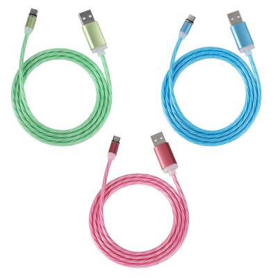 China For iphone etc fast magnetic charging usb c charging cable. oneplus Huawei P30 2.4A with led wired light for sale