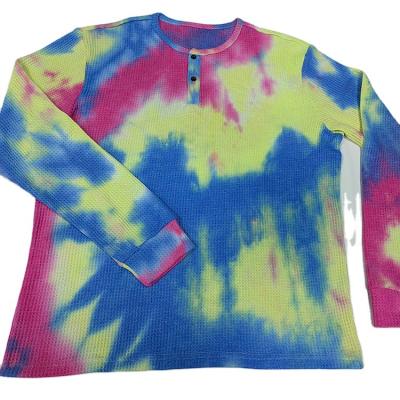 China Anti-wrinkle Tie Dye T-shirt 95% Spandex Dyed Polyester 5% Tie Shirt for sale