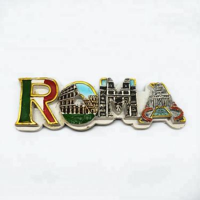 China Shape Roma City Name Italy Tourist 3D Souvenir Resin Souvenir Fridge Magnet for sale