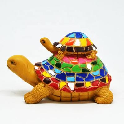 China Handmade Resin Animal Statue Resin Spain/Sea Turtle Figurine Espana 3D Poly Mosaic For Home Decor for sale