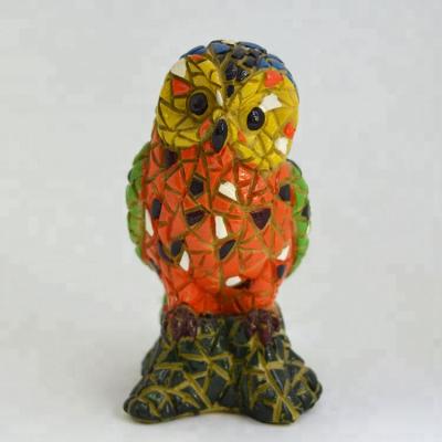 China Custom Handmade Ornament Owl Resin Statue Decktop Mosaic Sculpture from Europe for sale