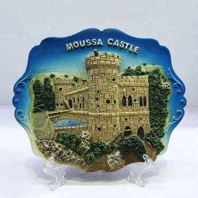 China Lebanon / Custom Shaped Plate From Lebanon Moussa Castle Lebanon Tourist Souvenir Polyresin For Home Decoration for sale