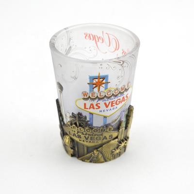 China World Famous Skyline Skyline Alloy Die Cast Souvenir Shooting Glass Metal Cup Holder for sale