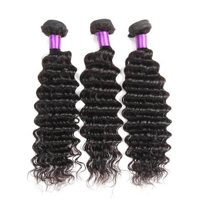 China No Shedding / No Tangle / Soft / Shiny Grade 12A Unprocessed Brazilian Virgin Hair Deep Wave Bundles for sale