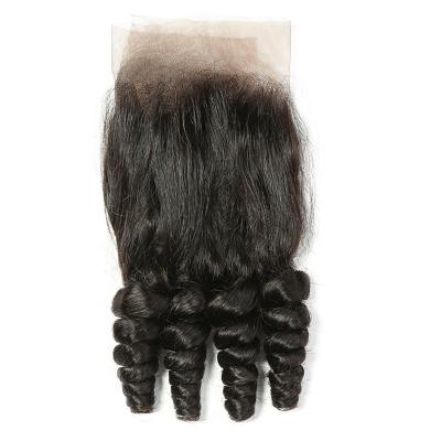 China FUNMI 100% Unprocessed Virgin Human Hair Brazilian Indian Funmi 4x4 Lace Closure for sale