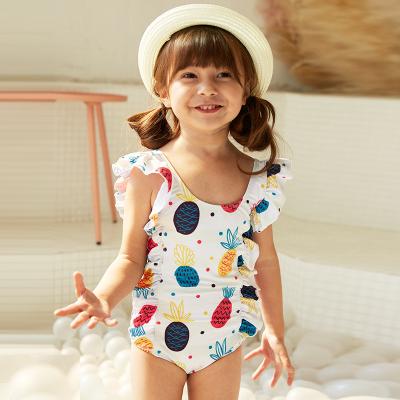 China New Design Mailot De Bain Kinds Pineapple Print Bikini One Piece Swimsuit Girls Swimwear Kids Fashionable QUICK DRY Bathing Suit for sale