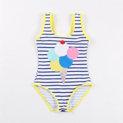 China 2022 QUICK DRY Cute Stripe Bikini Ice Kids One Piece Swimsuit for sale