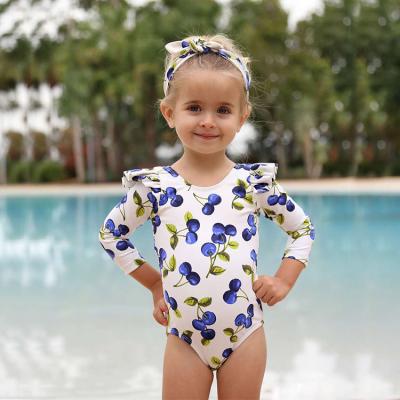 China Wholesale QUICK DRY Long Sleeve Stripe Swimwear Baby Children Swimwear Kids Girls Swimwear for sale