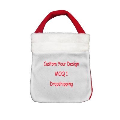 China New Christmas Decorative Tote Bag Children Christmas Candy Gift Bag Fashion Christmas Tote Custom Your Own Pattern for sale