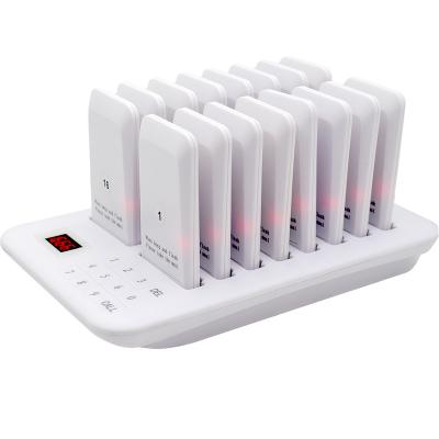 China Coaster Beepers Receiver +1 Touch White Keypad Restaruant/Transmitter Cafe 16 Long Range Wireless Queue System Hotel/Restaurant Equipments zu verkaufen