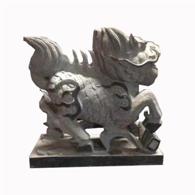 China Factory Wholesale Chinese Foo Dogs Carvings Stone Green Chinese Kylin Statue for sale