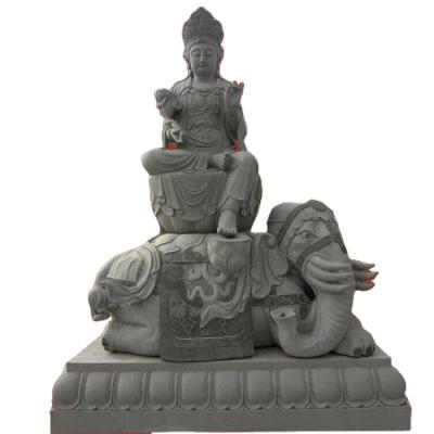 China Thailand Style Buddha Green Granite With Exquisite Carving Samantabhadra Buddha Sculpture for sale