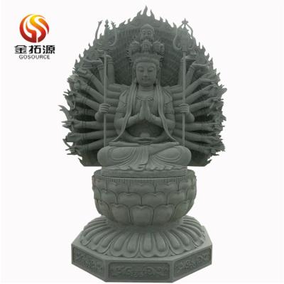 China Female Exquisite Carving Buddha Tech Temple Mille-hand Kuanyin Statue for sale