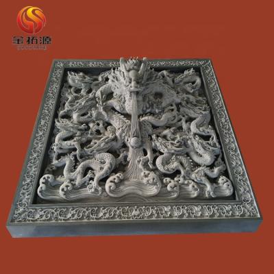 China Chinese Exquisite Carving Green Granite Jiulong Relief for sale