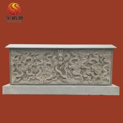 China Nine Traditional Dragon Wall Granite Relief for sale