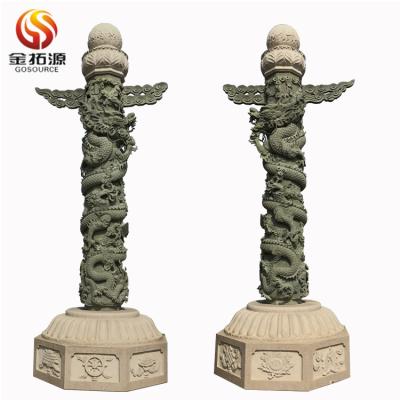 China High Quality Temple Granite Carving Dragon Pillars for sale