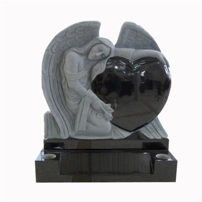 China EUROPEAN Wholesale Black Granite Angel Statue Headstones and Monuments for sale