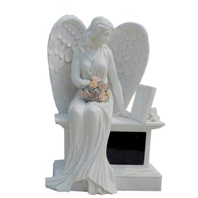 China EUROPEAN Cemetery Marble Angel Headstone for sale