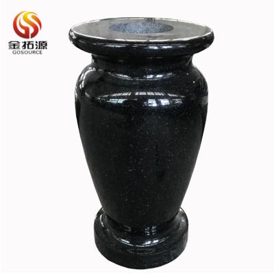 China Cheap Headstone Vases Black Granite Flower Vases For Headstones for sale