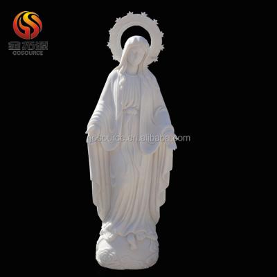 China Exquisite Custom Life Size White Marble Virgin Mary Mother Statue For Sale for sale