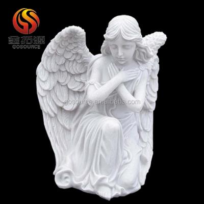 China Factory Wholesale Marble Sculpture Traditional Carved Stone Angel for sale