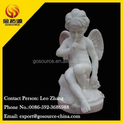 China Western White Marble Baby Angel Statue For Garden for sale