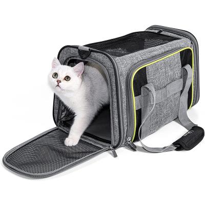 China Viable Luxury One-Shoulder Dog Design Pet Shoulder Bag Double-Sided Expansion Foldable Pet Carrier for sale