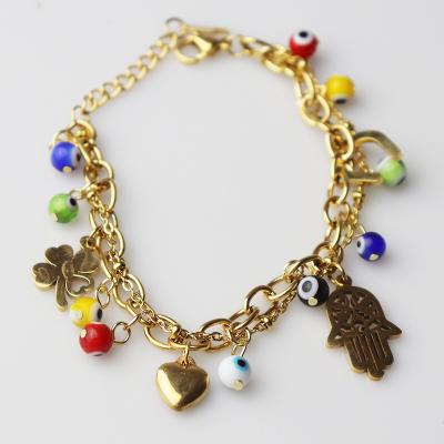 China FASHIONABLE kinds of stainless steel adjustable bracelets charm chain bracelets beaded bracelet women for sale