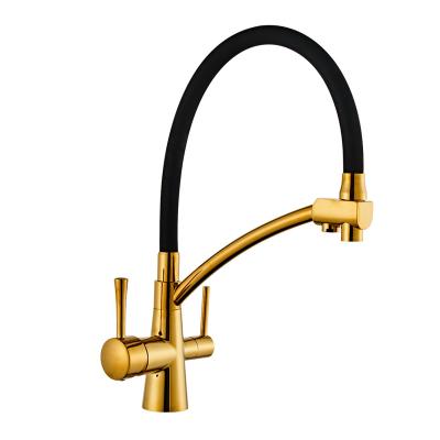 China OEM Modern Golden Yundoom Black Rubber Water Dourada Grifo Flexibles Aceite Usadollave De Agua Preta Dourada Drinking Faucet Torneira for sale