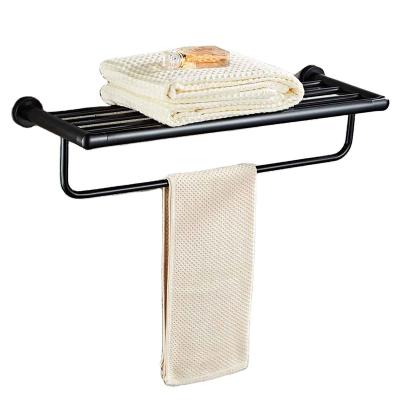 China New Arrival Modern Bathroom Accessories Wall Mounted Black Quadruple Towel Racks Towel Racks for sale