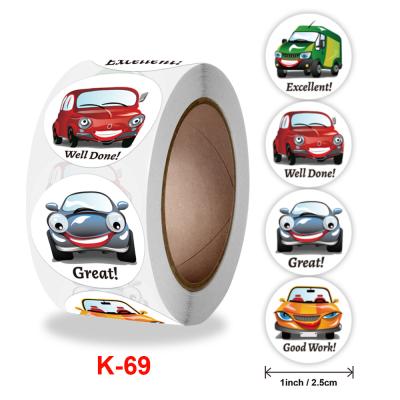 China Waterproof Teacher Reward Student Sticker Cartoon Pattern English Fun Encourage Label Stationery Sticker, Custom Car Sticker Sheet for sale