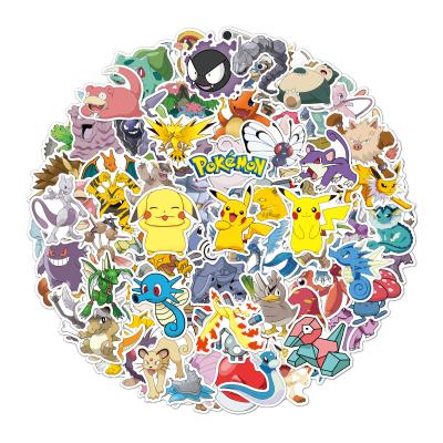 China Recyclable Custom Home Decoration Kids Die Cut Sheet Vinyl Cartoon 100 Pcs Pokemon Adhesive Sticker for sale