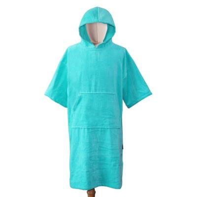 China 100% Cotton Child Safe Beach Poncho Bathrobe Home Dress Surf Hooded Towel For Adult Custom For Amazon for sale