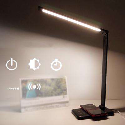 China Dimmable Charger Table Lamp Modern Wireless Work Desk Reading Lighting Usb Led Desk Lamp for sale